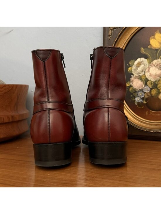 Vtg Breather Wright Arch Preserver 468 Leather Ankle Boot Men Sz 6.5 D Burgundy